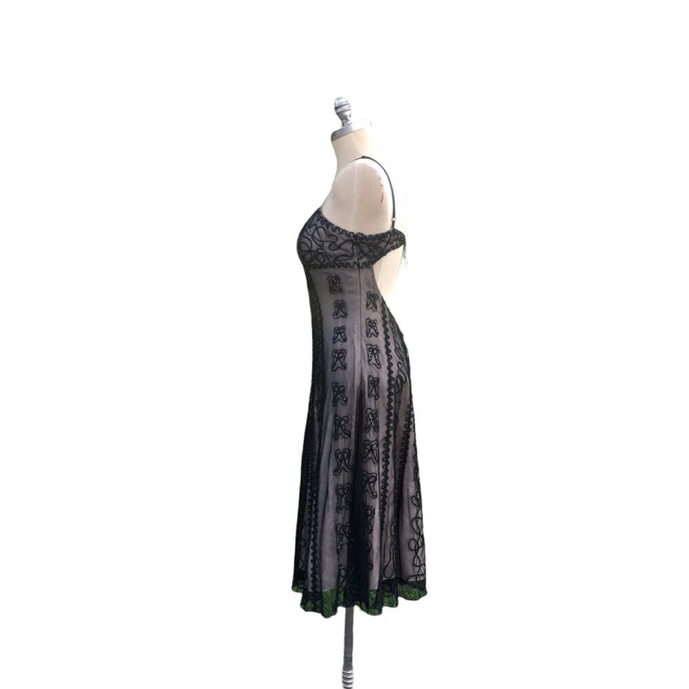 NIKI LAVIS Beautiful formal evening gown mid length Size 8 Black, AB Glass Beads - Picture 8 of 11